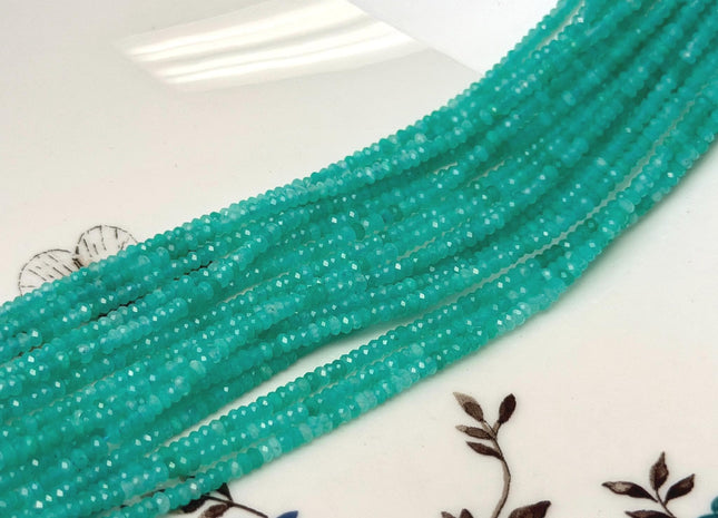1x2.5mm AAA Faceted Rondelle Green Amazonite Gemstone Loose Beads 15 Inches Strand #4918