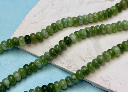 5x8mm Smooth Rondelle Shape Green Color Dyed Jade Beads 15 Inches Strand #4921