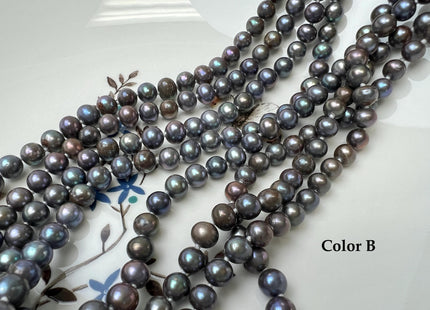 72 Inches Hand Knotted 7mm Potato Peacock Color Freshwater Pearl Necklaces Long Pearl Necklace #P3751