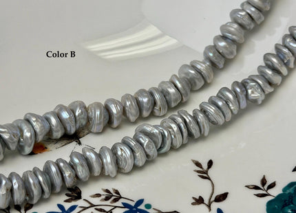 11-12 mm AAA Very Rare Gray Color Keshi Freshwater Pearl Beads Center Drilled Cornflake Chip Pearls #P3750