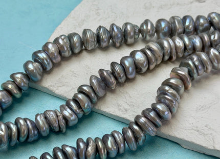 11-12 mm AAA Very Rare Gray Color Keshi Freshwater Pearl Beads Center Drilled Cornflake Chip Pearls #P3750