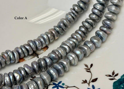 11-12 mm AAA Very Rare Gray Color Keshi Freshwater Pearl Beads Center Drilled Cornflake Chip Pearls #P3750