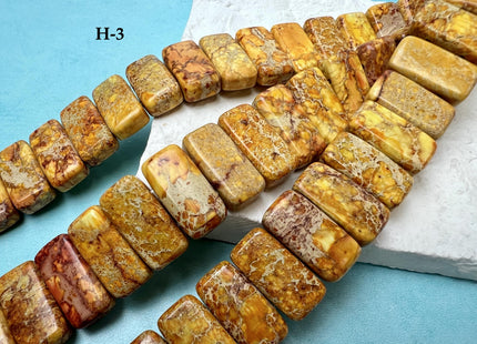 10x20 mm Double Drilled Impression Jasper Rectangle Shape Sea Sediment Jasper Beads Rainbow Pink Green Turquoise Blue Purple Color #4533