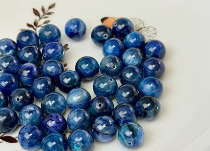 8mm 10mm AAA High Quality Smooth Round Blue Kyanite Gemstone Beads 15.5 Inches #4925