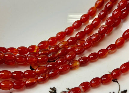 6x8-9 mm Large Barrel Shape Smooth Orange Red Carnelian Gemstone Loose Beads 14.5 Inches Strand 42 Beads #4927