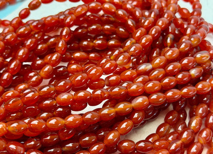 6x8-9 mm Large Barrel Shape Smooth Orange Red Carnelian Gemstone Loose Beads 14.5 Inches Strand 42 Beads #4927