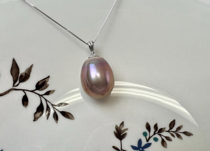 One Piece .925 Sterling Silver/Gold Pendant Setting Findings For Half Drilled Pearl #10416