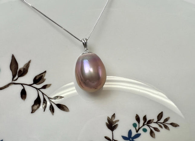 One Piece .925 Sterling Silver/Gold Pendant Setting Findings For Half Drilled Pearl #10416