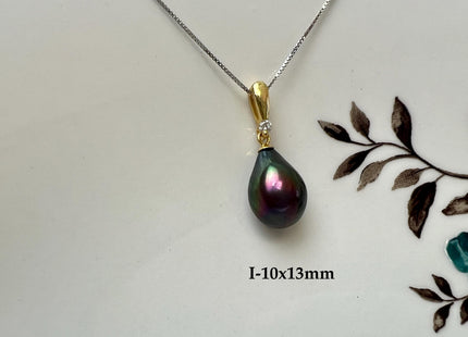 One-Of-A-Kind Rare Natural White Pink Baroque/Edison Pearl With .925 Sterling Silver/Gold Pendant #PD0018