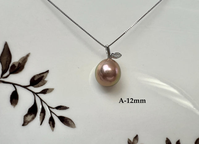 One-Of-A-Kind Rare Natural White Pink Baroque/Edison Pearl With .925 Sterling Silver/Gold Pendant #PD0018