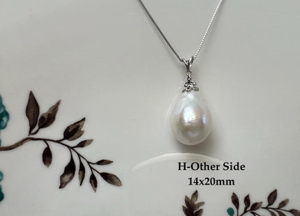One-Of-A-Kind Rare Natural White Pink Baroque/Edison Pearl With .925 Sterling Silver/Gold Pendant #PD0018