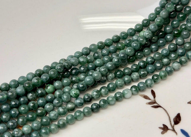 4mm Smooth Round Guatemalan Green Jade Beads 15 Inches Strand #4931