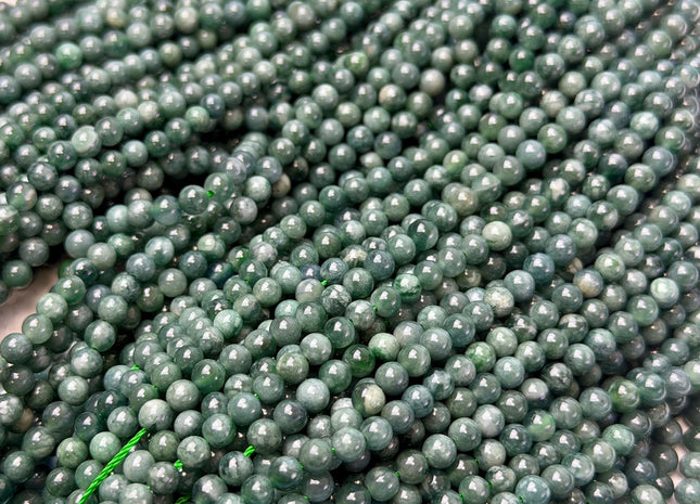 4mm Smooth Round Guatemalan Green Jade Beads 15 Inches Strand #4931