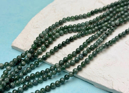 4mm Smooth Round Guatemalan Green Jade Beads 15 Inches Strand #4931