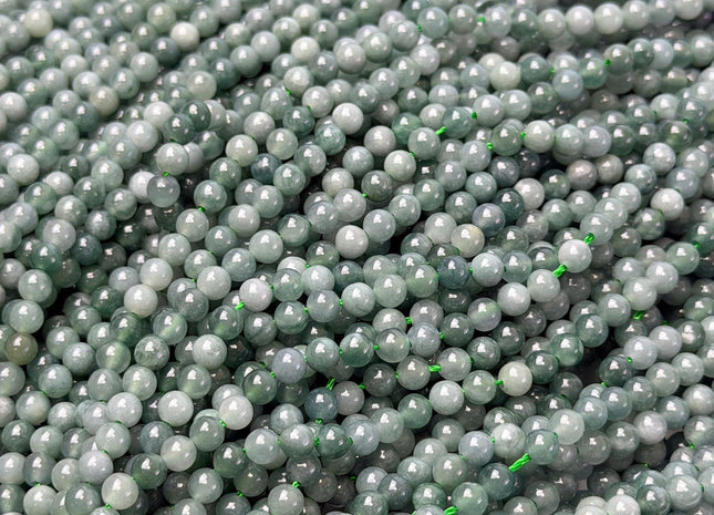 4mm Smooth Round Guatemalan Green Jade Beads 15 Inches Strand #4933