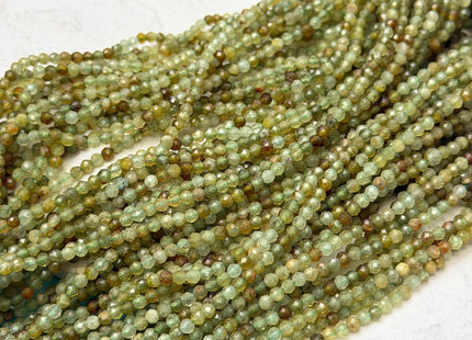 2mm AAA Natural Faceted Round Green Garnet Gemstone Beads 15.5 inches Strand #4935