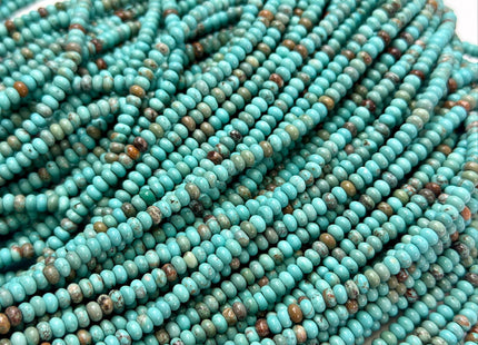 4mm 6mm 8mm Smooth Rondelle Shape Green Turquoise Gemstone Beads #4937
