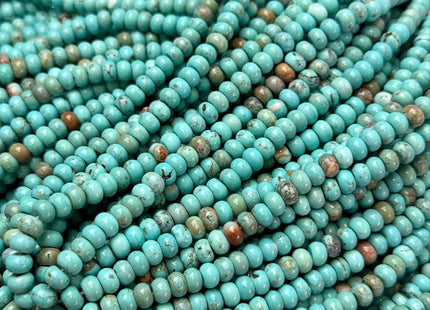 4mm 6mm 8mm Smooth Rondelle Shape Green Turquoise Gemstone Beads #4937