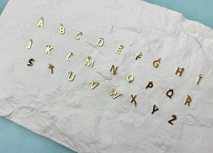 Alphabet Letter Dainty Cute Charms for Necklace Jewelry Making, 18K Gold Filled Charm Pendant #CR0119