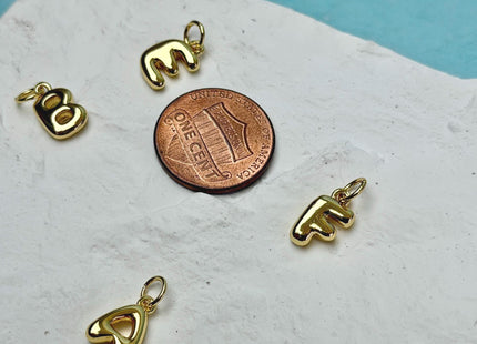 Bubble Alphabet Letter Dainty Cute Charms for Necklace Jewelry Making, 18K Gold Filled Charm Pendant #CR0120