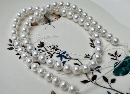 One Piece 6.5-7mm AAAAA Natural White Perfect Round Freshwater Edison Pearl Large Hole Super High Luster Beads #P3755