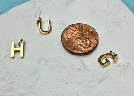 Alphabet Letter Dainty Cute Charms for Necklace Jewelry Making, 18K Gold Filled Charm Pendant #CR0119