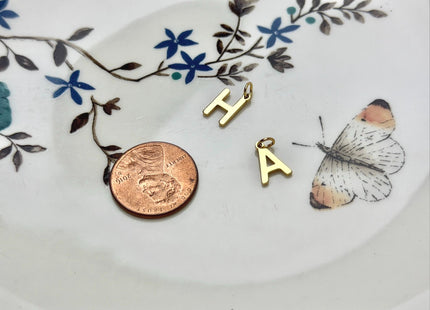 Alphabet Letter Dainty Cute Charms for Necklace Jewelry Making, 18K Gold Filled Charm Pendant #CR0119