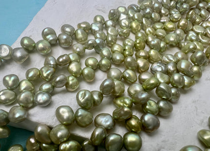 6x7 mm AAA Sage Green Top Drilled Keshi Freshwater Pearl #P3757