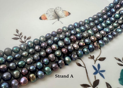 5.5-6 mm Peacock Color Potato Freshwater Pearl Beads #P3759