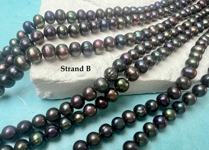 5.5-6 mm Peacock Color Potato Freshwater Pearl Beads #P3759