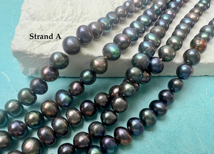 5.5-6 mm Peacock Color Potato Freshwater Pearl Beads #P3759
