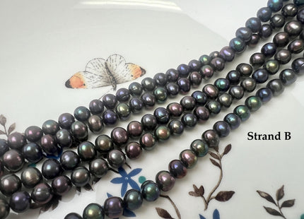 5.5-6 mm Peacock Color Potato Freshwater Pearl Beads #P3759