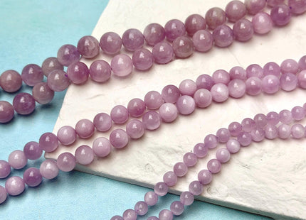 4mm 6mm 8mm AAA High Quality Smooth Round Pink Kunzite Gemstone Beads 15 Inches #4938