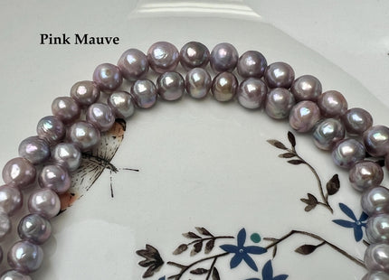 7-8 mm AA Half Strand Rare Natural Dark Purple Mauve Pink Baroque Edison Pearl Bead Large Hole 2.1mm #P3760
