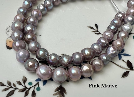 7-8 mm AA Half Strand Rare Natural Dark Purple Mauve Pink Baroque Edison Pearl Bead Large Hole 2.1mm #P3760