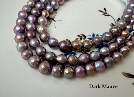 7-8 mm AA Half Strand Rare Natural Dark Purple Mauve Pink Baroque Edison Pearl Bead Large Hole 2.1mm #P3760