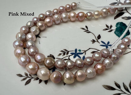 7-8 mm AA Half Strand Rare Natural Dark Purple Mauve Pink Baroque Edison Pearl Bead Large Hole 2.1mm #P3760