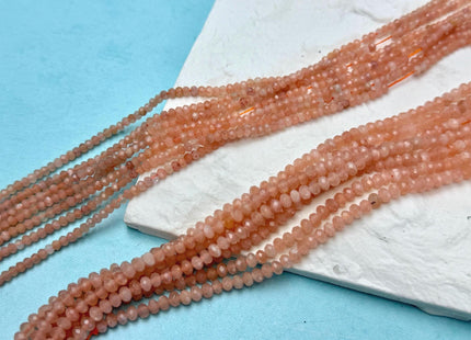 2x3mm 3x4mm AAA Natural Faceted Rondelle Orange Sun Stone Gemstone Beads 15 Inches Strand #4947