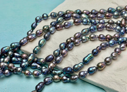 5-7 mm AAA Rainbow Peacock Edison Baroque Freshwater Pearl Tear Drop Shape High Luster Top Quality Edison Pearl Beads #P3762