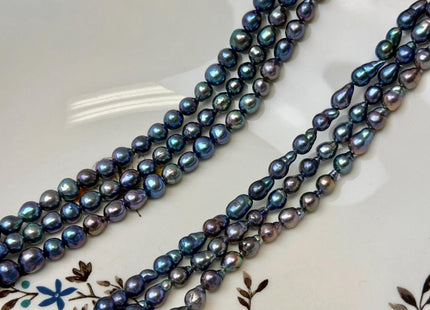 5-7 mm AAA Rainbow Peacock Edison Baroque Freshwater Pearl Tear Drop Shape High Luster Top Quality Edison Pearl Beads #P3762