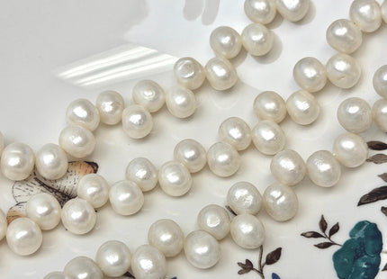 8-9mm Top Drilled Oval/Drop Shape Freshwater Pearl Beads Natural White&Pink Color Dancing Genuine Cultured Freshwater Pearls #749