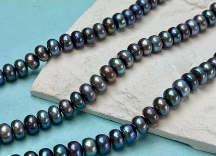 9 mm AAA High Luster Rainbow Peacock Round Button Freshwater Pearl Pearls High Luster Peacock #P3744