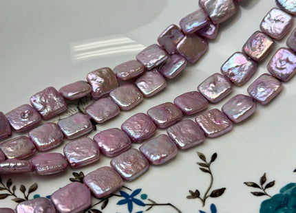 11 mm AA Very Rare Lavender Purple Color Square Coin Freshwater Pearls #P3738