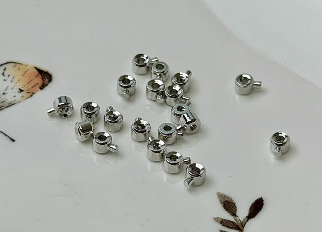 5 Pieces 3 mm 14K Gold Silver/Gold Filled Brass Crimp Beads for DIY Jewelry #10414