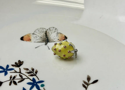 Strawberry Fruit Design Charms for Necklace Jewelry Making, 18K Gold Plated Enamel Colored Medallion Pendant, One Piece #CR0110
