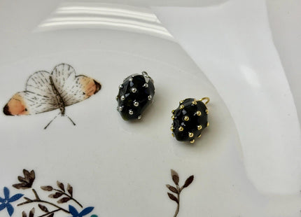 Strawberry Fruit Design Charms for Necklace Jewelry Making, 18K Gold Plated Enamel Colored Medallion Pendant, One Piece #CR0110