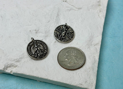 Mexican 50 Peso Centenario Oxidized Coin Charms for Necklace Jewelry Making, 18K Gold Filled Charm Medallion Pendant #CR0116
