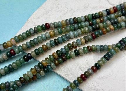 4x6mm Smooth Rondelle Shape Indian Jade Beads 15.5 Inches Strand #4904