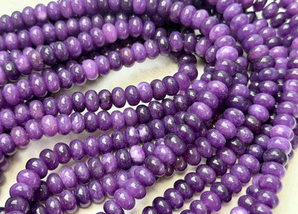 5x8mm Smooth Rondelle Shape Purple Color Dyed Jade Beads 15 Inches Strand #4908