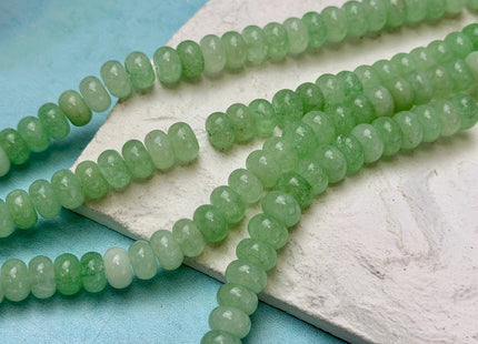 5x8mm Smooth Rondelle Shape Lime Green Color Dyed Jade Beads 15 Inches Strand #4912